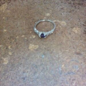 Silver and Purple Gemstone Women's Ring